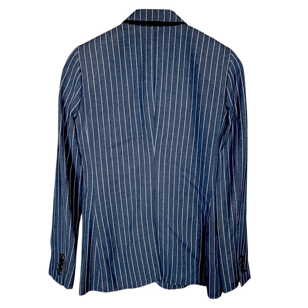 J.Crew Ludlow Blazer Womens 2 Blue Double Pinstripe Tollegno Italian Wool Jacket - Picture 3 of 9